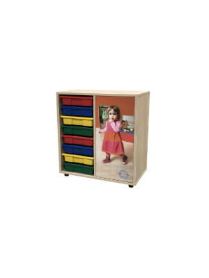Mueble cubetero con puerta