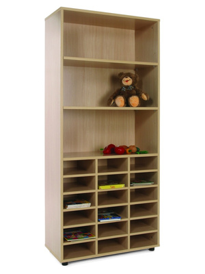 Mueble alto estantería y casillero