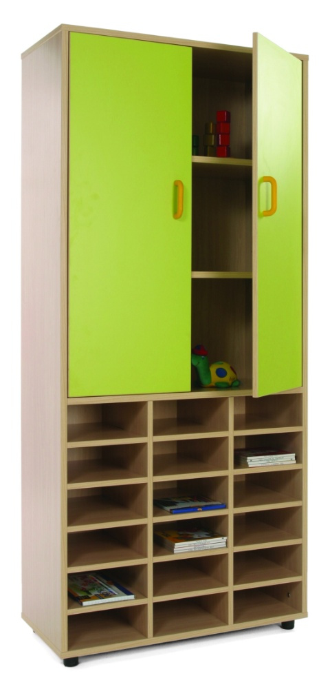 Mueble alto casillero con puertas altas