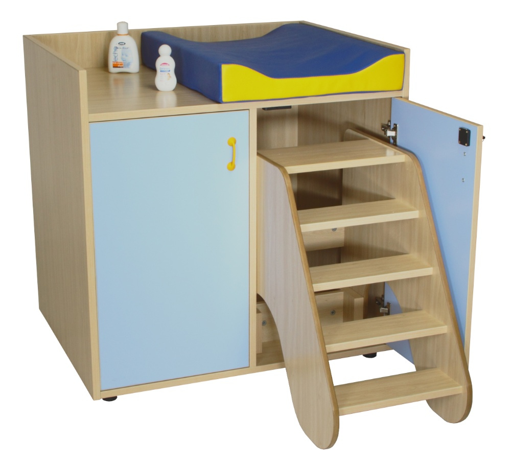 Mueble cambiador con escalera