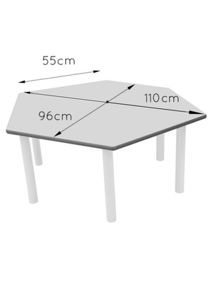 Mesa hexagonal adulto