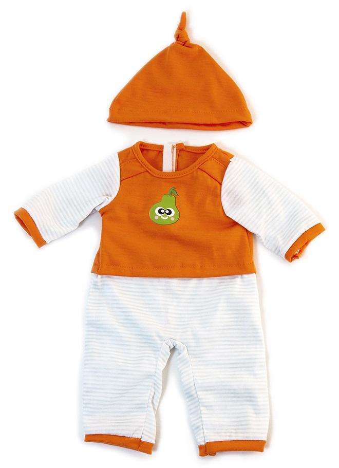 Pijama naranja rayas 40 cm.