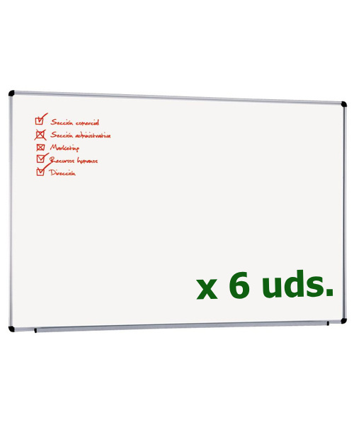 Pack de 6 pizarras blancas 244 x 120 cm.