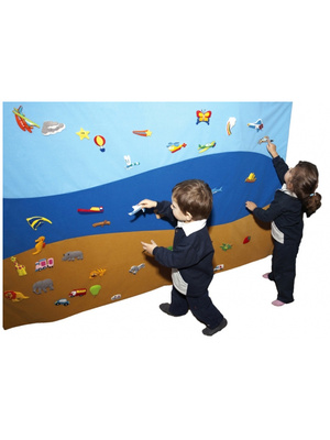 Tapiz mural, tierra, mar y aire 183 x 122 cm.