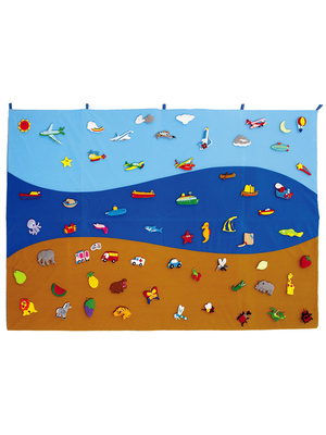 Tapiz mural, tierra, mar y aire 183 x 122 cm.