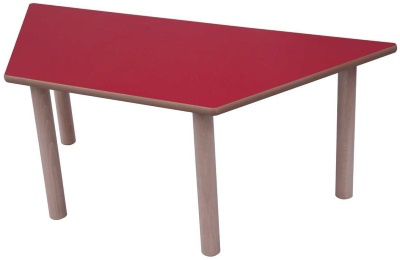 Mesa trapezoidal 120 x 60 cm.