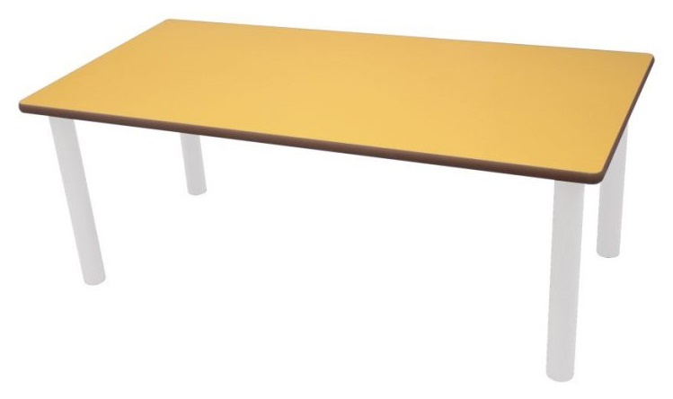 Mesa rectangular patas metálicas 120 x 80 cm.