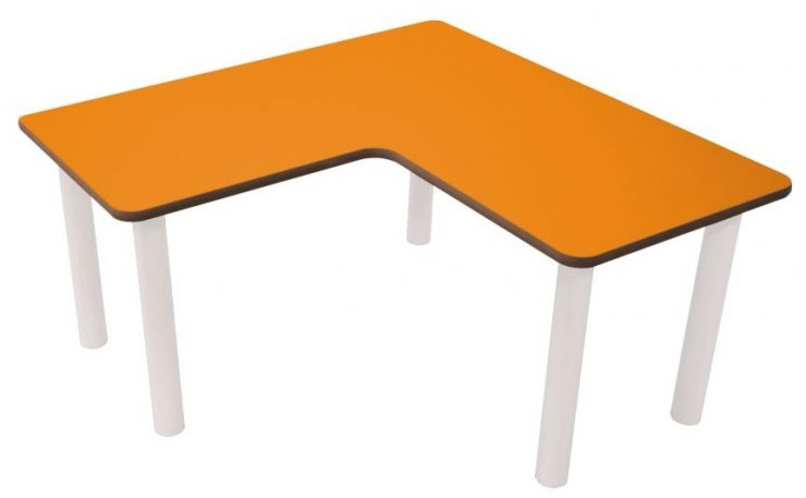 Mesa en L patas metálicas 90 x 45 cm.